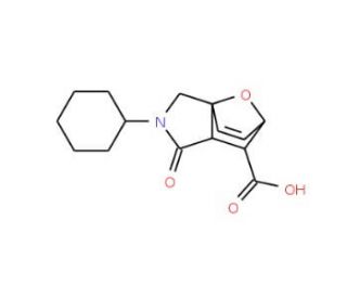 3-Cyclohexyl-4-oxo-10-oxa-3-aza-tricyclo-[5.2.1.0*1,5*]dec-8-ene-6-carboxylic acid - chemical structure image