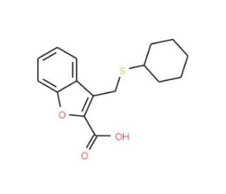 3-Cyclohexylsulfanylmethyl-benzofuran-2-carboxylic acid - chemical structure image