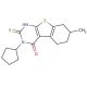 3-cyclopentyl-2-mercapto-7-methyl-5,6,7,8-tetrahydro[1]benzothieno[2,3-d]pyrimidin-4(3H)-one - chemical structure image