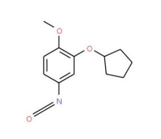 3-(Cyclopentyloxy)-4-methoxyphenyl isocyanate (CAS 185300-51-0) - chemical structure image