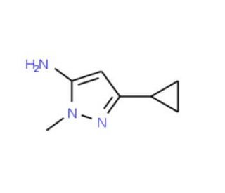3-Cyclopropyl-1-methyl-1H-pyrazol-5-amine (CAS 118430-74-3) - chemical structure image