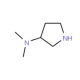 3-(Dimethylamino)pyrrolidine (CAS 69478-75-7) - chemical structure image