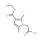 [3-(Ethoxycarbonyl)-2,5-dimethyl-1H-pyrrol-1-yl]-acetic acid - chemical structure image