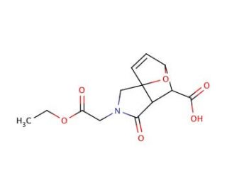 3-Ethoxycarbonylmethyl-4-oxo-10-oxa-3-aza-tricyclo[5.2.1.0*1,5*]dec-8-ene-6-carboxylic acid (CAS 436811-04-0) - chemical stru
