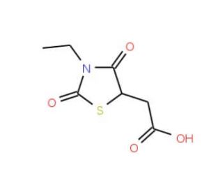 (3-Ethyl-2,4-dioxo-thiazolidin-5-yl)-acetic acid - chemical structure image