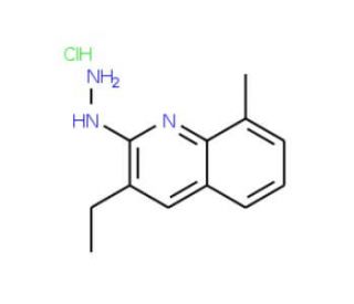3-Ethyl-2-hydrazino-8-methylquinoline hydrochloride (CAS 1171652-46-2) - chemical structure image