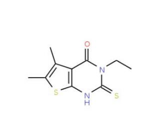 3-Ethyl-2-mercapto-5,6-dimethyl-3H-thieno-[2,3-d]pyrimidin-4-one (CAS 59898-60-1) - chemical structure image