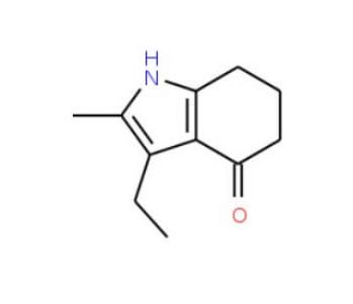3-Ethyl-2-methyl-1,5,6,7-tetrahydroindol-4-one (CAS 6116-76-3) - chemical structure image