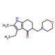3-ethyl-2-methyl-5-(morpholin-4-ylmethyl)-4,5,6,7-tetrahydro-1H-indol-4-one (CAS 7416-34-4) - chemical structure image