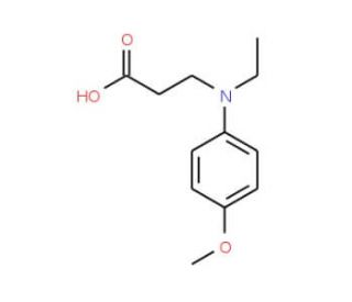 3-[Ethyl-(4-methoxy-phenyl)-amino]-propionic acid - chemical structure image