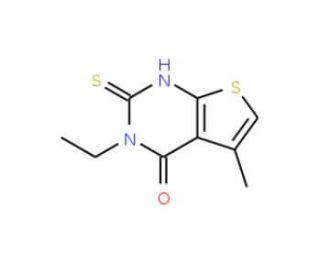 3-ethyl-5-methyl-2-sulfanyl-3H,4H-thieno[2,3-d]pyrimidin-4-one - chemical structure image