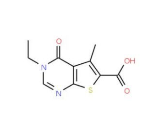 3-Ethyl-5-methyl-4-oxo-3,4-dihydro-thieno[2,3-d]-pyrimidine-6-carboxylic acid - chemical structure image