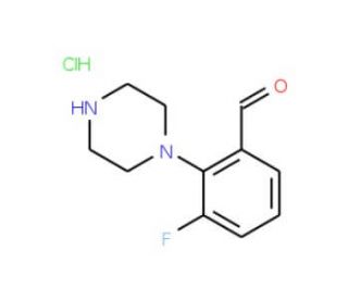 3-Fluoro-2-(1-piperazino)-benzaldehyde hydrochloride - chemical structure image