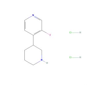 3-Fluoro-4-(piperidin-3-yl)pyridine dihydrochloride (CAS 1260645-80-4) - chemical structure image
