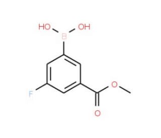 3-Fluoro-5-(methoxycarbonyl)benzeneboronic acid (CAS 871329-62-3) - chemical structure image