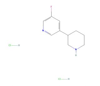 3-Fluoro-5-(piperidin-3-yl)pyridine dihydrochloride (CAS 1260864-37-6) - chemical structure image