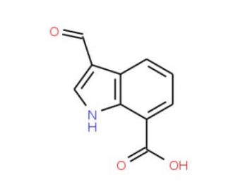 3-Formyl-1H-indole-7-carboxylic acid (CAS 317854-65-2) - chemical structure image