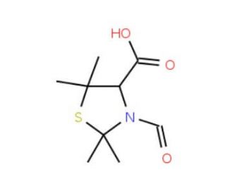 3-Formyl-2,2,5,5-tetramethyl-1,3-thiazolane-4-carboxylic acid - chemical structure image