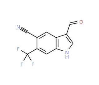 3-Formyl-6-(trifluoromethyl)-1H-indole-5-carbonitrile - chemical structure image