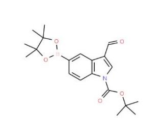 3-Formylindole-5-boronic acid pinacol ester, N-BOC protected - chemical structure image