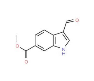 3-Formylindole-6-carboxylic acid methyl ester (CAS 133831-28-4) - chemical structure image