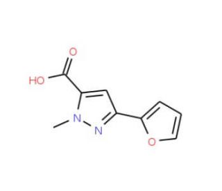 3-(Fur-2-yl)-1-methyl-1H-pyrazole-5-carboxylic acid (CAS 859851-00-6) - chemical structure image