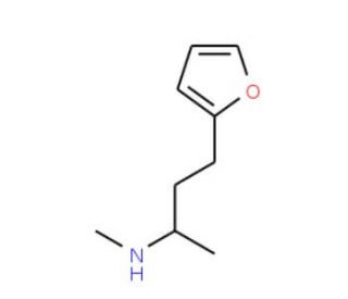 (3-Furan-2-yl-1-methyl-propyl)-methyl-amine (CAS 1593-37-9) - chemical structure image