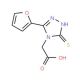 (3-Furan-2-yl-5-thioxo-1,5-dihydro-[1,2,4]triazol-4-yl)-acetic acid (CAS 110167-66-3) - chemical structure image