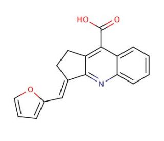 3-Furan-2-ylmethylene-2,3-dihydro-1H-cyclopenta[b]quinoline-9-carboxylic acid - chemical structure image