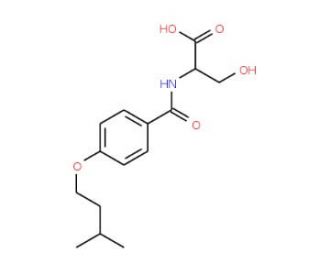 3-Hydroxy-2-[4-(3-methyl-butoxy)-benzoylamino]-propionic acid - chemical structure image