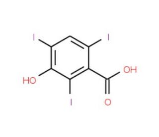 3-Hydroxy-2,4,6-triiodobenzoic acid (CAS 53279-72-4) - chemical structure image