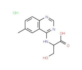 3-Hydroxy-2-(6-methyl-quinazolin-4-ylamino)-propionic acid hydrochloride - chemical structure image