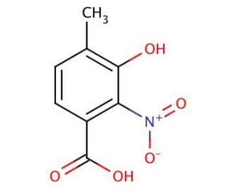 3-Hydroxy-4-methyl-2-nitrobenzoic acid (CAS 6946-15-2) - chemical structure image