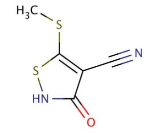 3-hydroxy-5-(methylsulfanyl)-1,2-thiazole-4-carbonitrile - chemical structure image
