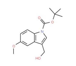 3-(Hydroxymethyl)-5-methoxy-1H-indole-1-carboxylic acid tert-butyl ester (CAS 600136-09-2) - chemical structure image