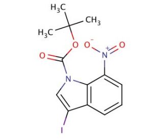3-Iodo-7-nitroindole, N-BOC protected - chemical structure image