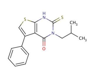 3-isobutyl-2-mercapto-5-phenylthieno[2,3-d]pyrimidin-4(3H)-one - chemical structure image