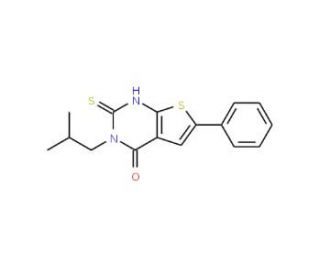 3-Isobutyl-2-mercapto-6-phenyl-3H-thieno[2,3-d]pyrimidin-4-one - chemical structure image