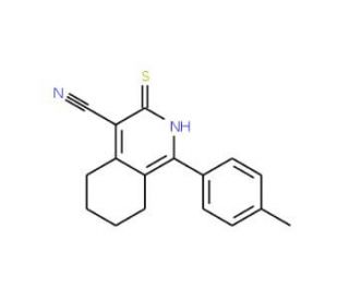 3-Mercapto-1-p-tolyl-5,6,7,8-tetrahydro-isoquinoline-4-carbonitrile (CAS 129340-04-1) - chemical structure image