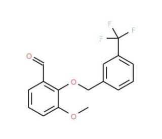 3-Methoxy-2-{[3-(trifluoromethyl)benzyl]-oxy}benzaldehyde - chemical structure image
