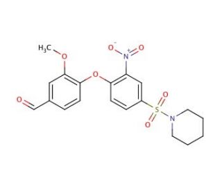 3-Methoxy-4-[2-nitro-4-(piperidine-1-sulfonyl)-phenoxy]-benzaldehyde - chemical structure image
