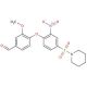 3-Methoxy-4-[2-nitro-4-(piperidine-1-sulfonyl)-phenoxy]-benzaldehyde - chemical structure image