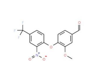 3-Methoxy-4-[2-nitro-4-(trifluoromethyl)phenoxy]-benzaldehyde - chemical structure image
