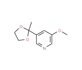 3-Methoxy-5-(2-methyl-1,3-dioxolan-2-yl)pyridine (CAS 1072933-64-2) - chemical structure image
