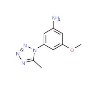 3-Methoxy-5-(5-methyl-tetrazol-1-yl)-phenylamine (CAS 799262-39-8) - chemical structure image