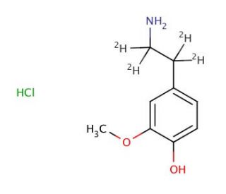 3-Methoxy Dopamine-d4 Hydrochloride (CAS 74719-64-5) - chemical structure image