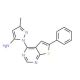 3-methyl-1-(6-phenylthieno[2,3-d]pyrimidin-4-yl)-1H-pyrazol-5-amine - chemical structure image