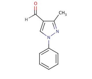 3-Methyl-1-phenyl-1H-pyrazole-4-carboxaldehyde (CAS 21487-48-9) - chemical structure image
