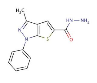 3-Methyl-1-phenyl-1H-thieno[2,3-c]pyrazole-5-carboxylic acid hydrazide - chemical structure image