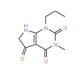 3-methyl-1-propyl-6,7-dihydro-1H-pyrrolo[2,3-d]pyrimidine-2,4,5(3H)-trione - chemical structure image